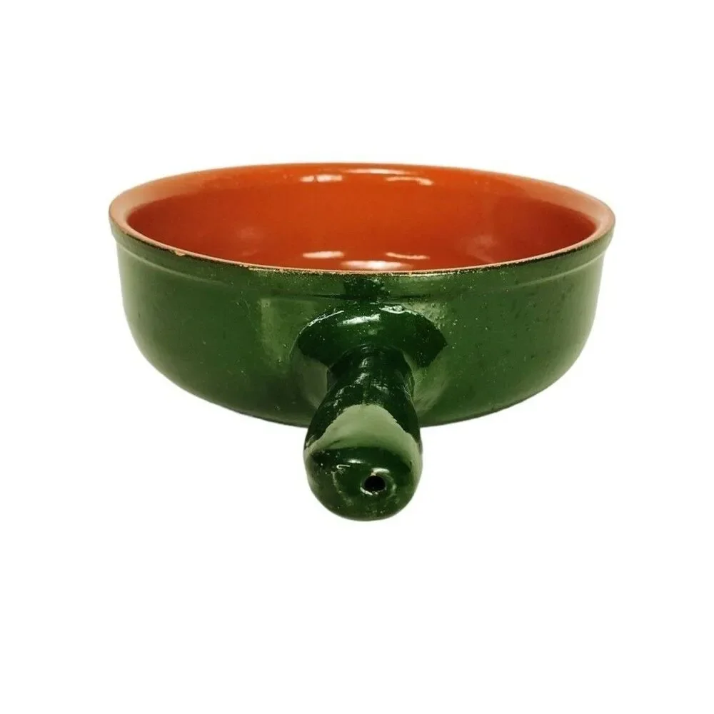 Terracotta Piral Albisola Cookware Saucier Pan Hunter Green Italy Italian 8.5